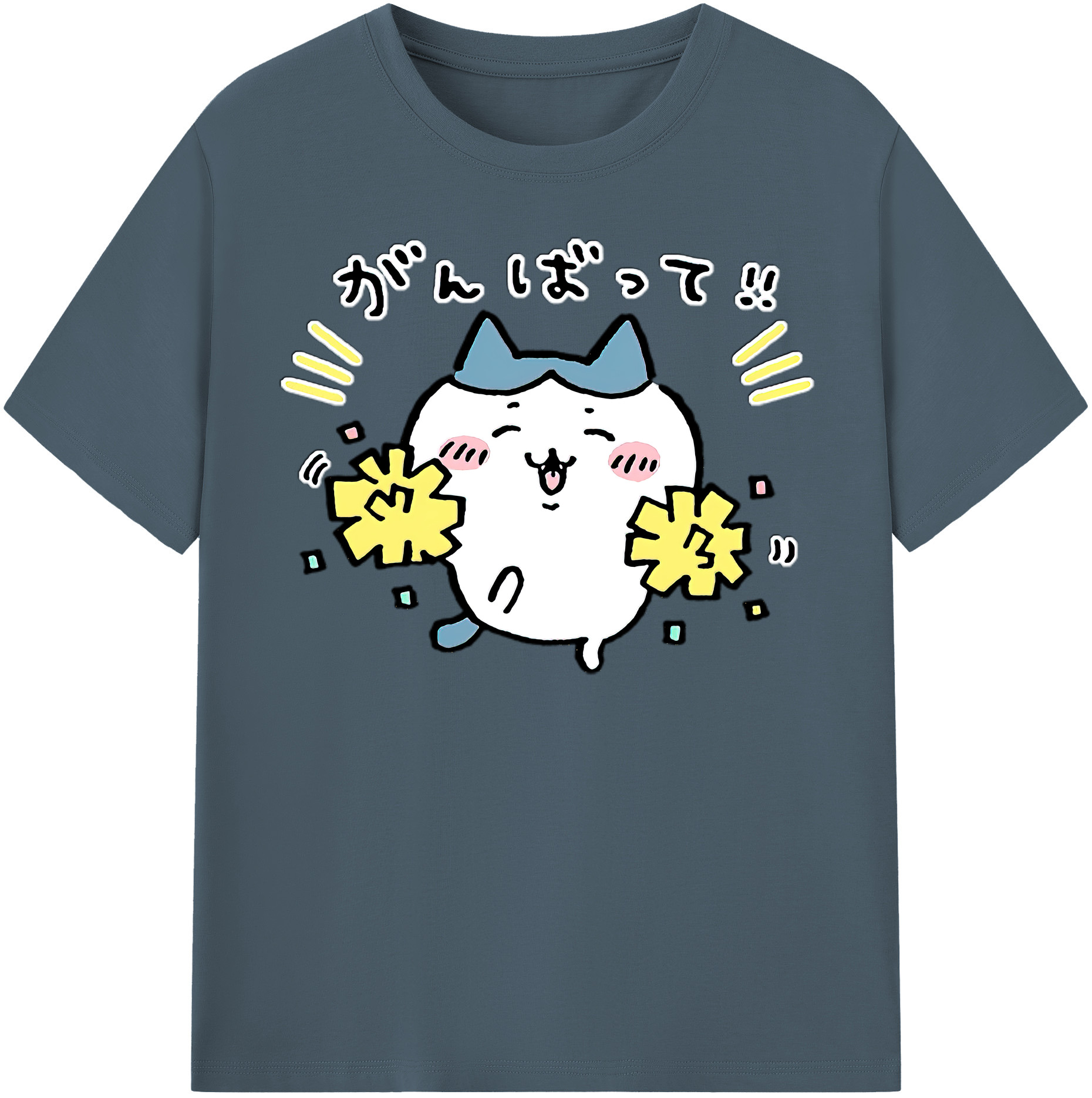 （画像用） ちいかわ ハチワレ Chii-kawa hachiware 綿100％半袖Tシャツ（フロントプリント）